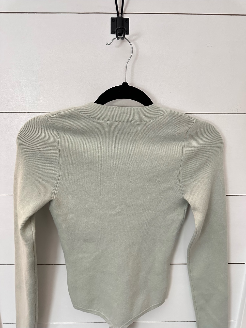One Grey Day M Cedric Cotton-cashmere grey softcore luxury V neck bodysuit - Picture 16 of 16